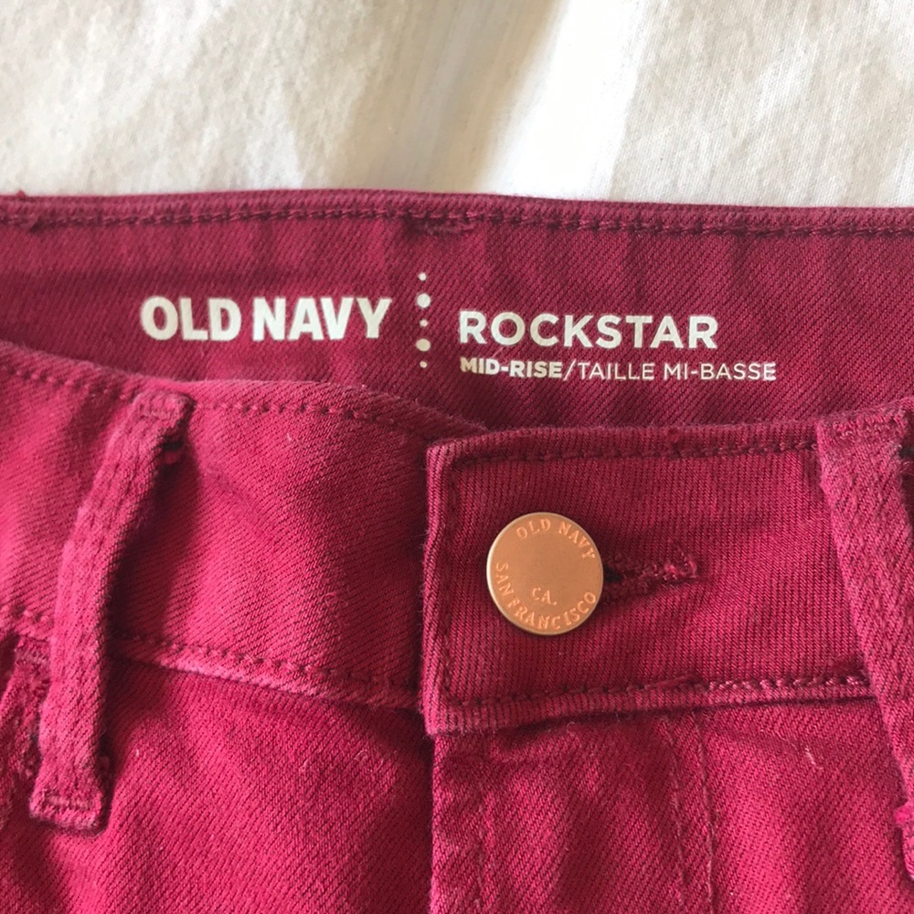 OLD NAVY ROCKSTAR maroon jeans - Picture 2 of 4